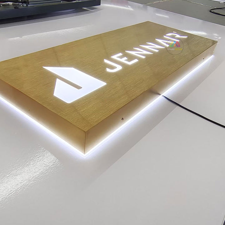 Metal Backlit Sign - Custom Business Logo Light Box for Store, Branding