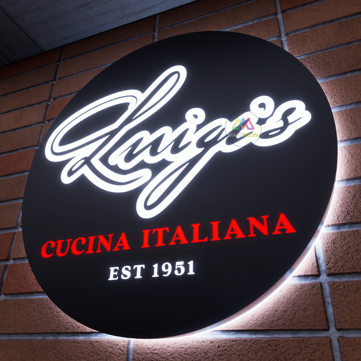 Metal Backlit Sign - Custom Business Logo Light Box for Store, Branding