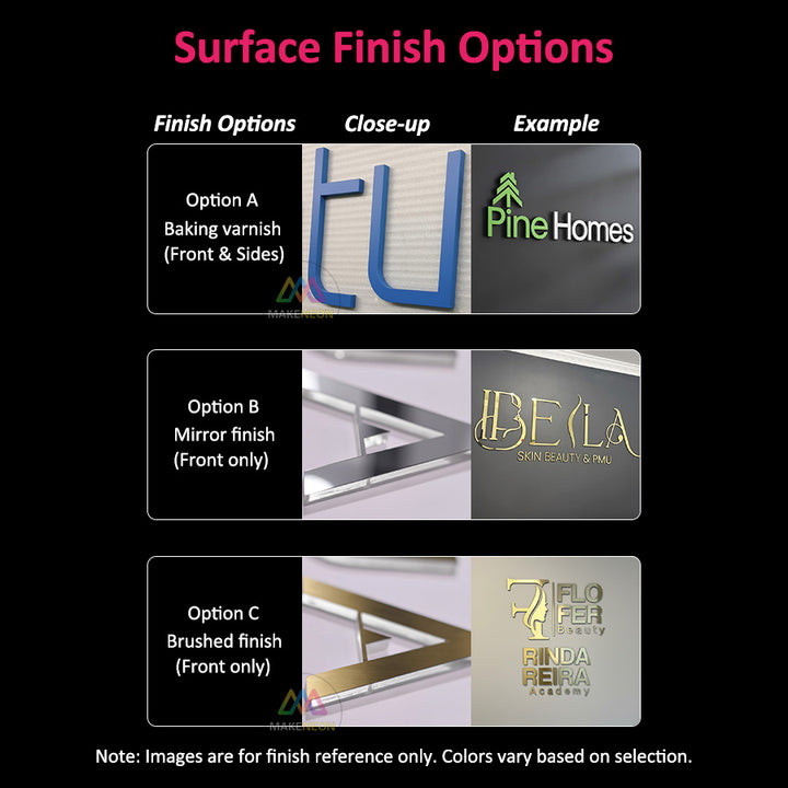 Personalized 3D Letter Logo Signs - Non-Lit Acrylic Wall Sign for Business