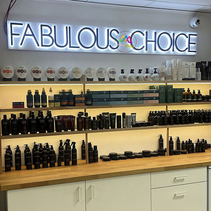 metal illuminated letters for interior