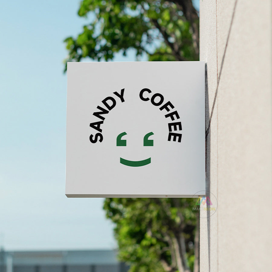 Custom Side-Mounted Box Blade Sign - Non-Illuminated 3D Metal Storefront Logo Sign for Businesses