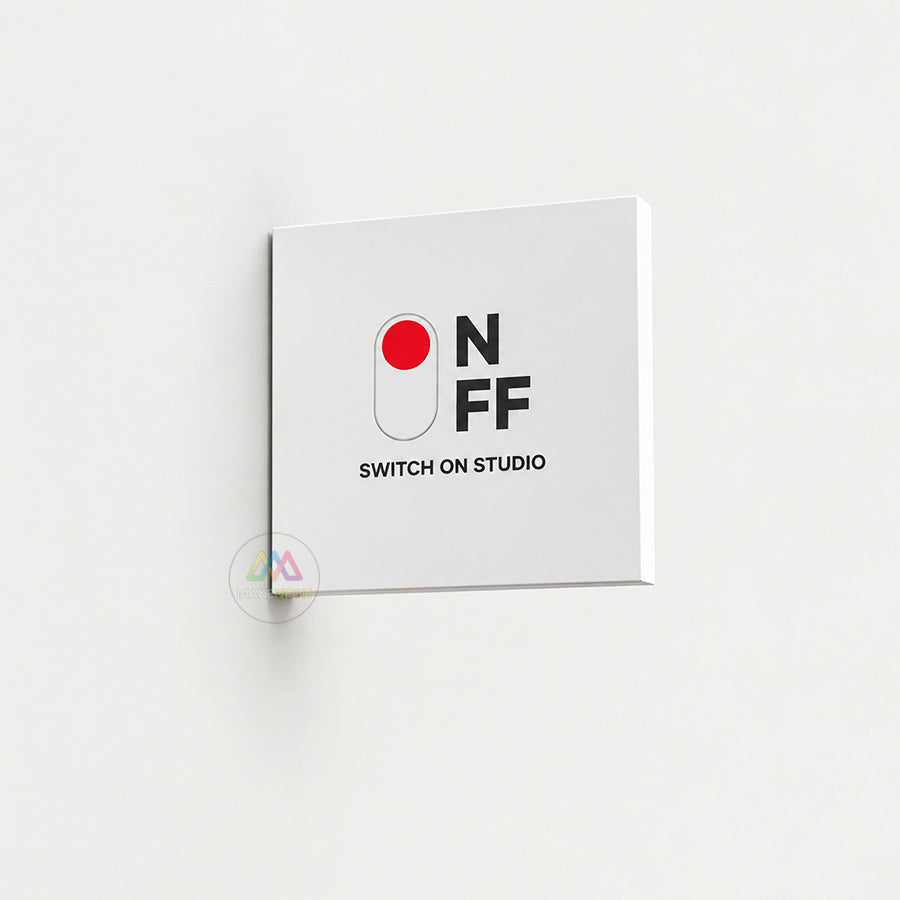 Custom Side-Mounted Box Blade Sign - Non-Illuminated 3D Metal Storefront Logo Sign for Businesses