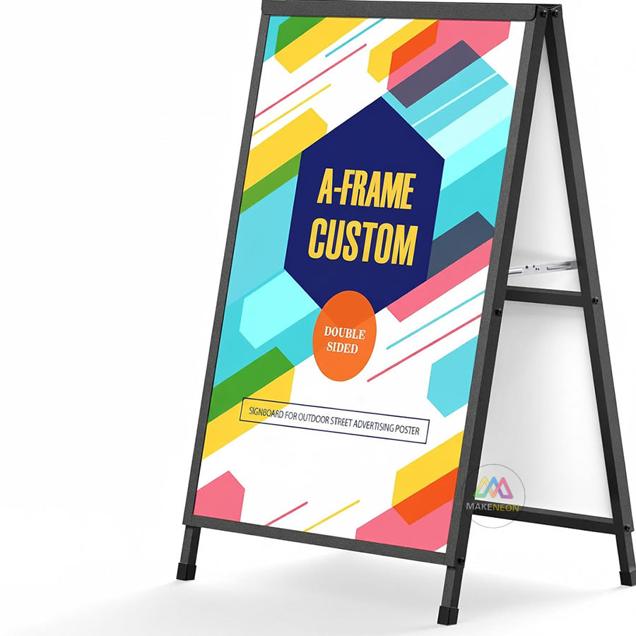 Custom A-Frame Sidewalk Sign - Double-Sided Poster Board for Businesses