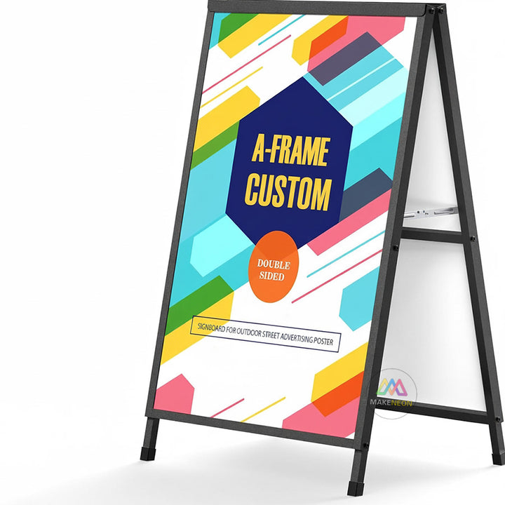 Custom A-Frame Sidewalk Sign - Double-Sided Poster Board for Businesses