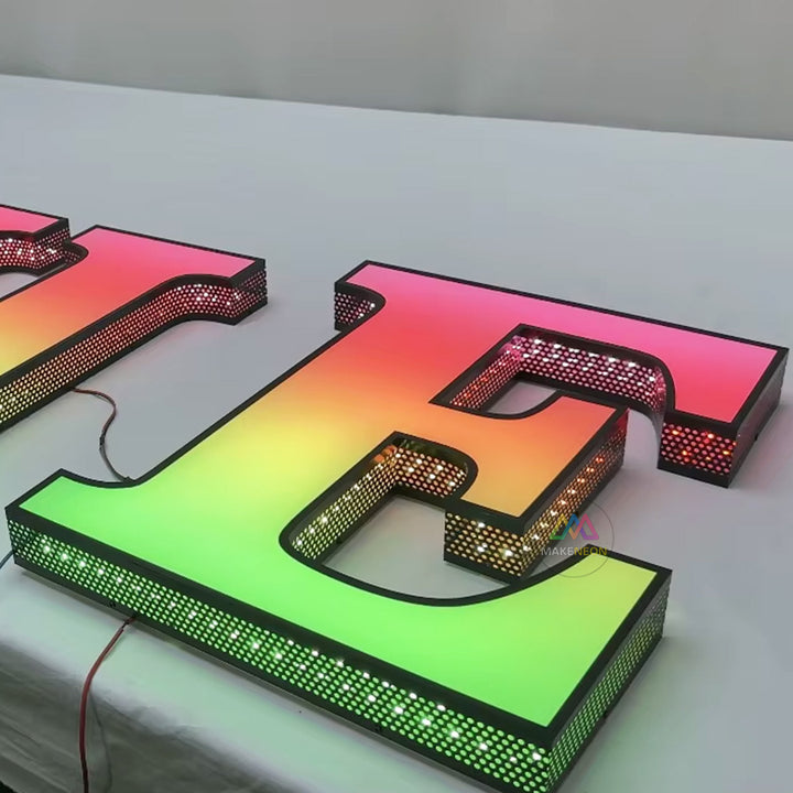 Custom 3D Front Lit Logo Sign - Side Punch Holes LED Channel Letters