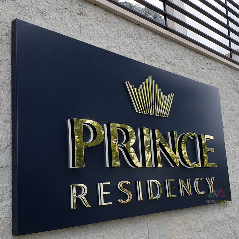 Custom 3D Backlit Logo Sign with Backplate - Metal Backlit Wall Logo for Business Reception & Lobby
