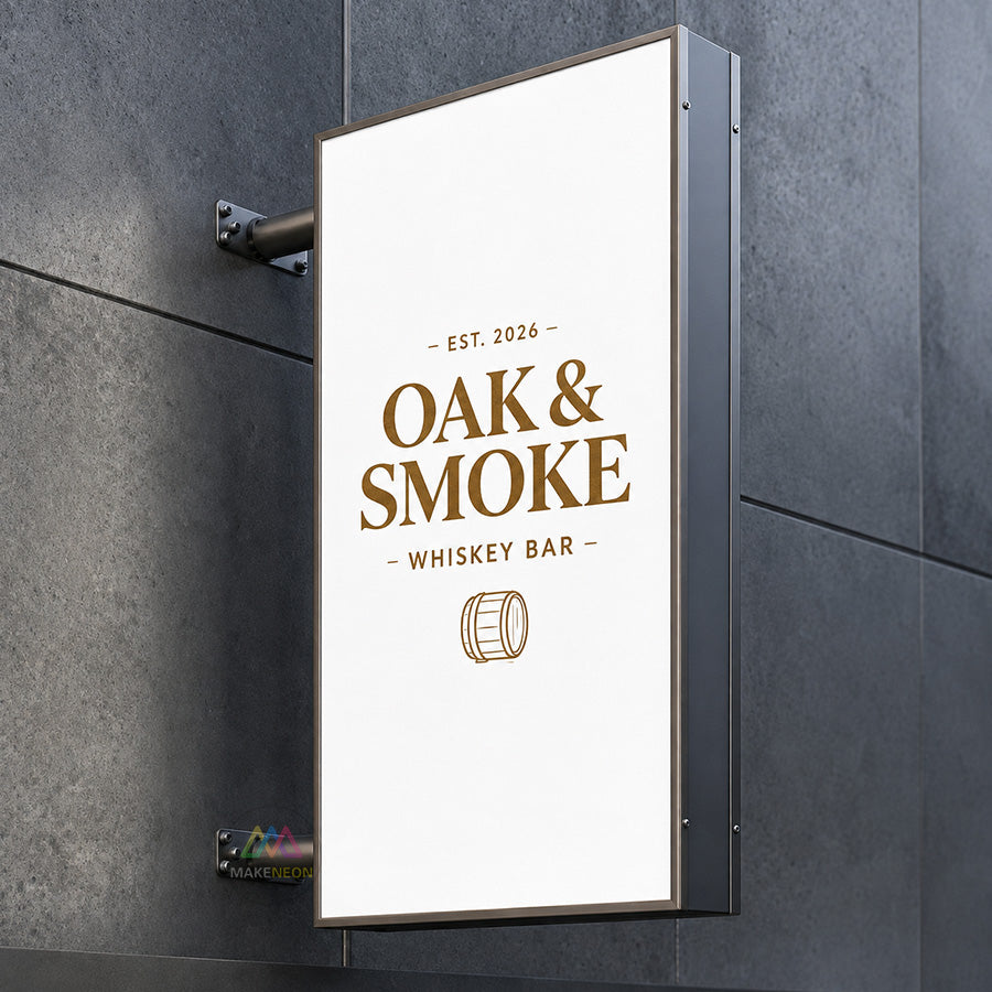 Custom Illuminated Blade Sign - Double-Sided Light Box Sign for Restaurants, Bars & Coffee Shops