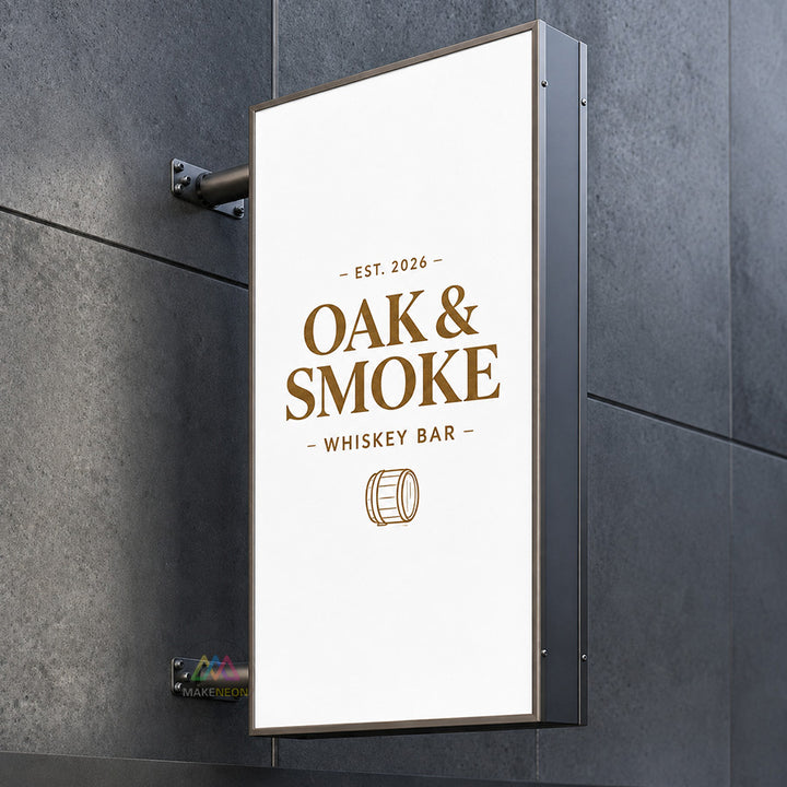 Custom Illuminated Blade Sign - Double-Sided Light Box Sign for Restaurants, Bars & Coffee Shops
