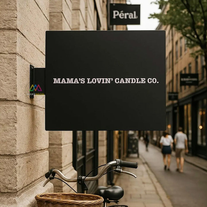 Custom Double-Sided Metal Blade Sign - Projecting Wall Sign for Café, Salon & Shop