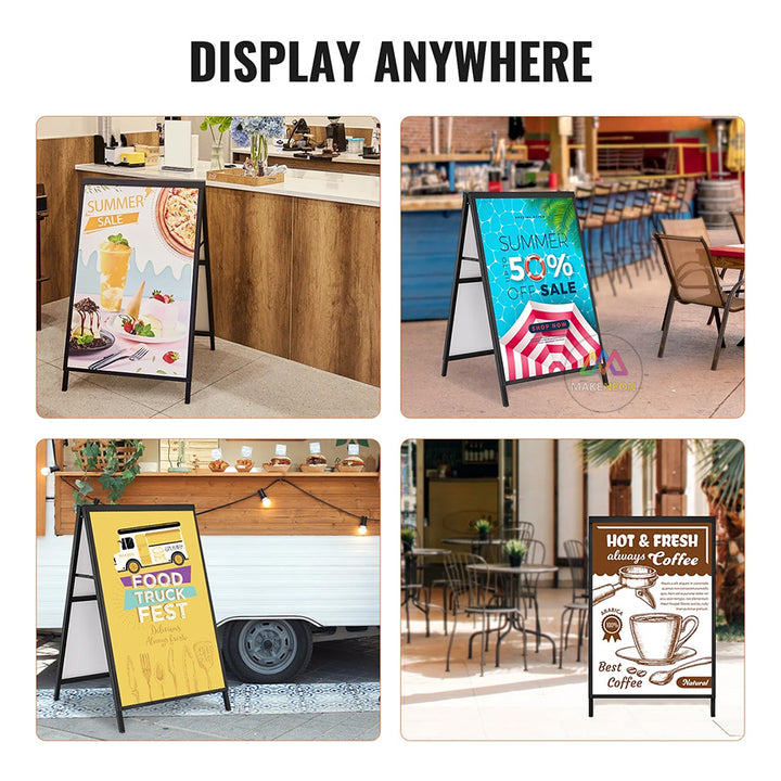 Custom A-Frame Sidewalk Sign - Double-Sided Poster Board for Businesses