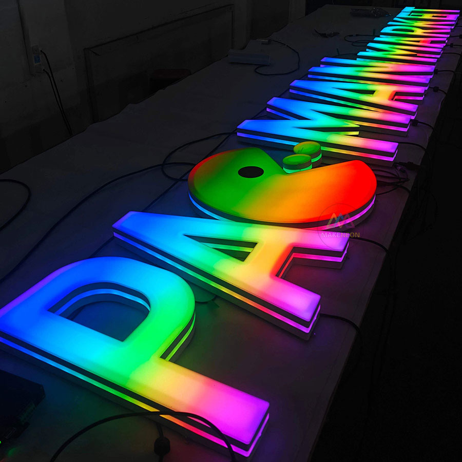 Custom RGB 3D Illuminated Letters - Dynamic Full-Color LED Sign for ...