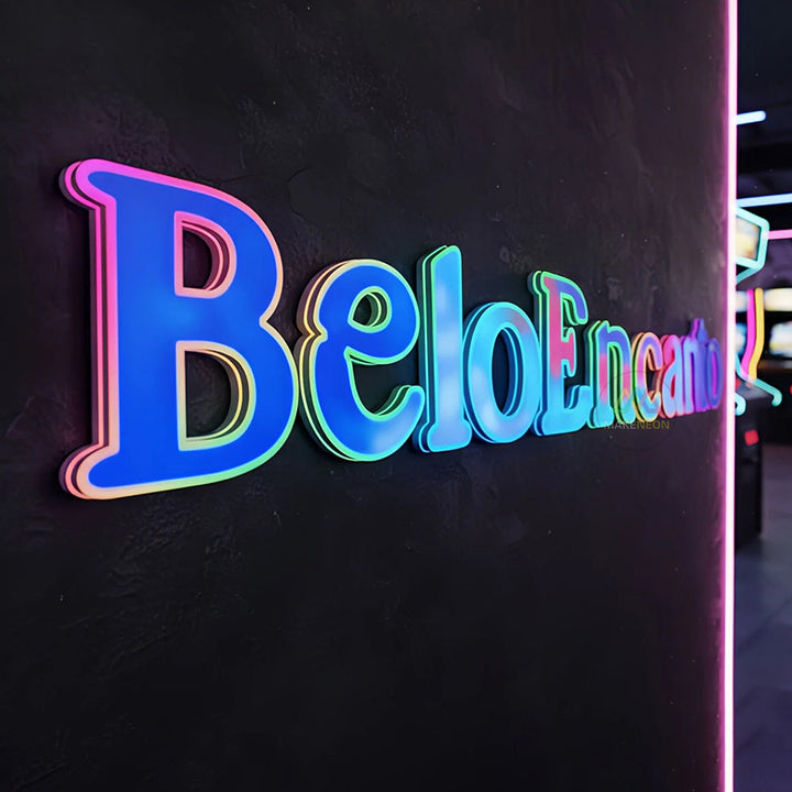 Custom RGB Gradient 3D Letter Sign - Programmable Full-Color Illuminated Letters for Businesses, Storefronts & Shops