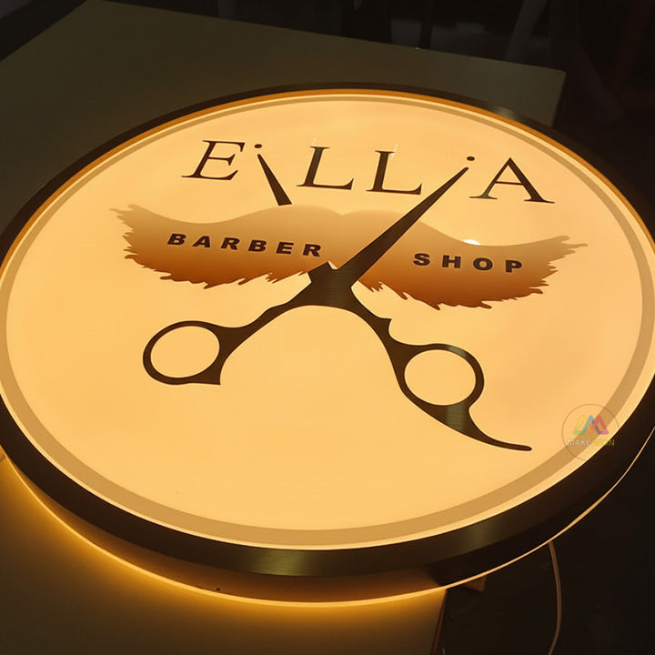 Custom Frontlit Metal Light Box Sign with UV-Printed Logo - Round Illuminated Sign for Restaurant, Cafe, Shop & Business
