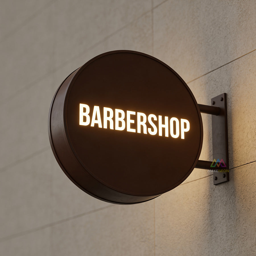 Custom Illuminated Blade Sign - Projecting Light Box Sign for Salons, Barber Shops & Studios