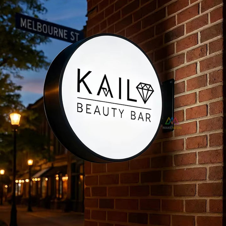 Custom Illuminated Blade Sign - Projecting Light Box Sign for Salons, Barber Shops & Studios