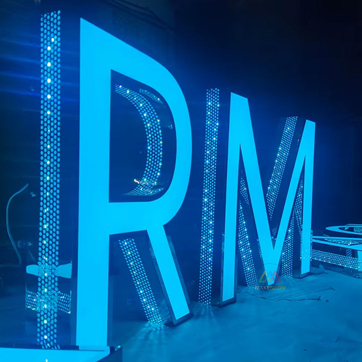 Custom 3D Front Lit Logo Sign - Side Punch Holes LED Channel Letters