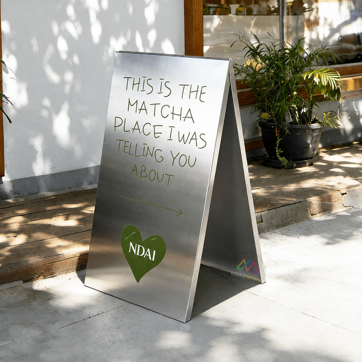 Custom Metal A-Frame Sidewalk Sign for Shops, Cafés & Restaurants