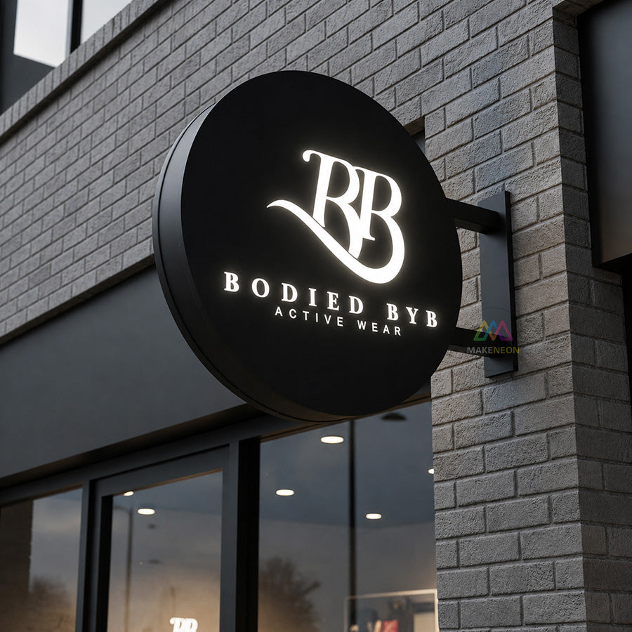 Custom Illuminated Blade Sign - Storefront Light Box Sign for Retail Stores & Boutiques