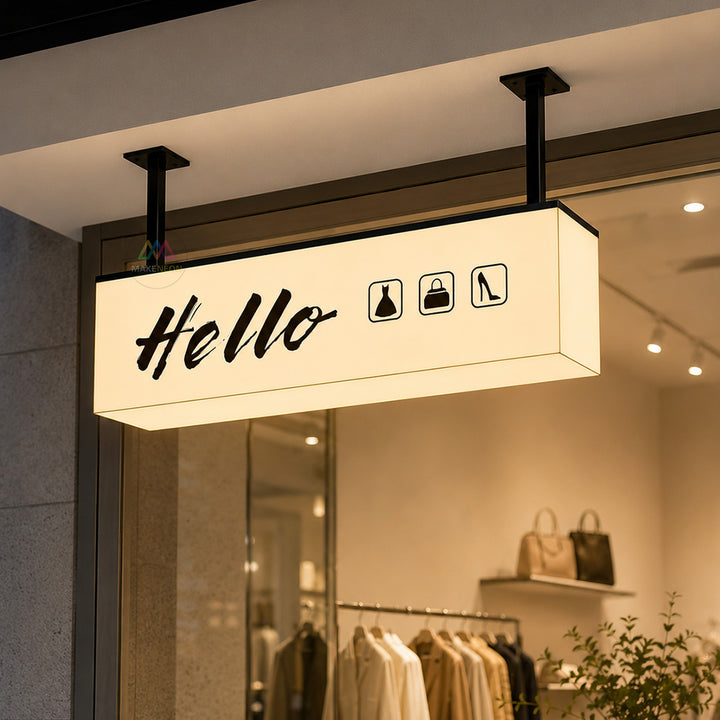 Custom Ceiling-Hung Acrylic Light Box Sign - Suspended Illuminated Sign for Stores, Restaurants & Businesses