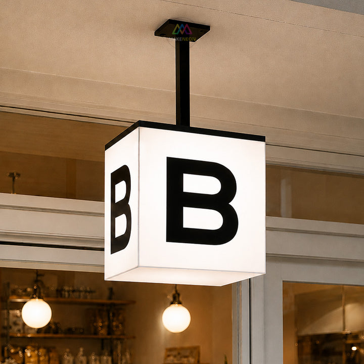 Custom Ceiling-Hung Acrylic Light Box Sign - Suspended Illuminated Sign for Stores, Restaurants & Businesses