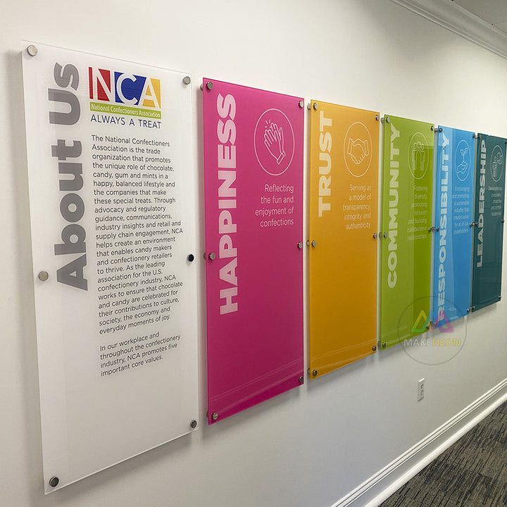 Custom Acrylic Sign with UV Logo - Office & Lobby Wall Sign