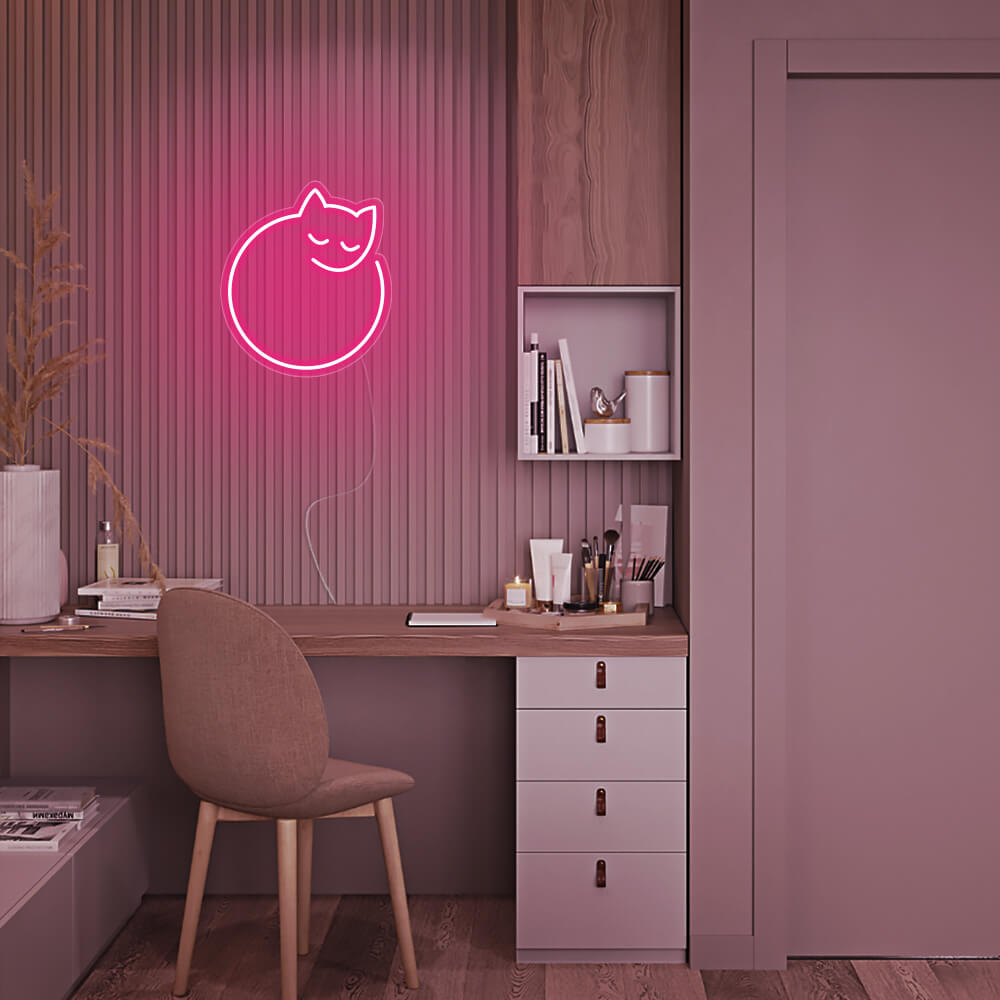 Mini Sleeping Cat - LED Neon Signs