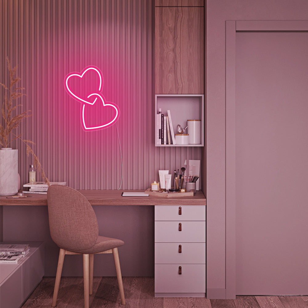 Mini Hearts Lock - LED Neon Signs