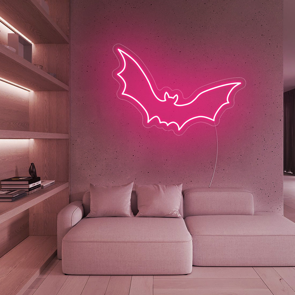 Bat Flying LED Neon Sign - Happy Halloween Neon Sign