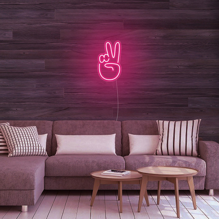 Mini Peace Finger - LED Neon Signs
