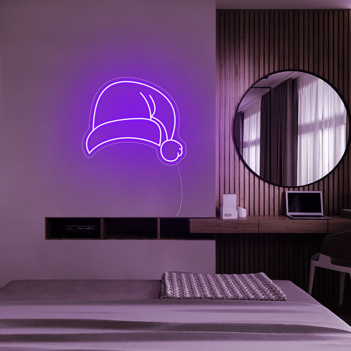 Christmas Hat LED Neon Sign - Merry Christmas Neon Sign