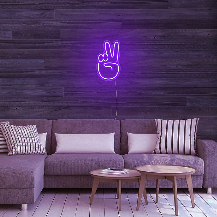 Mini Peace Finger - LED Neon Signs