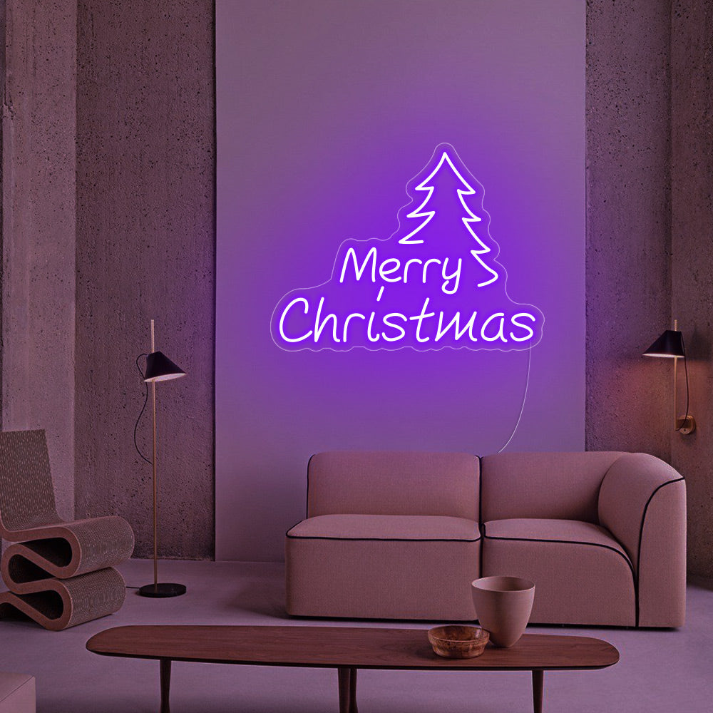 Christmas Tree LED Neon Sign - Merry Christmas Neon Sign