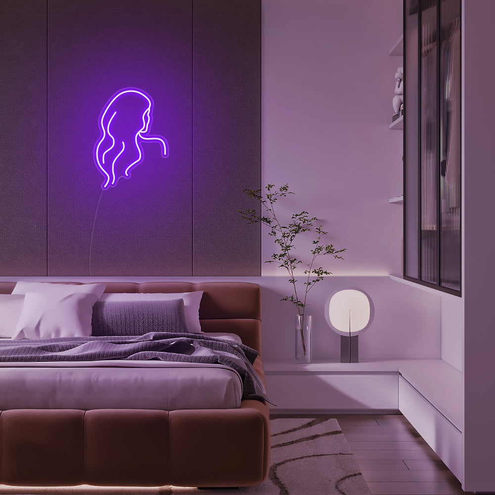 Mini Long Hair Lady - LED Neon Signs