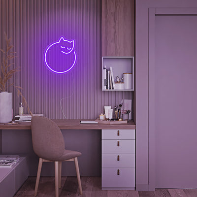 Mini Sleeping Cat - LED Neon Signs