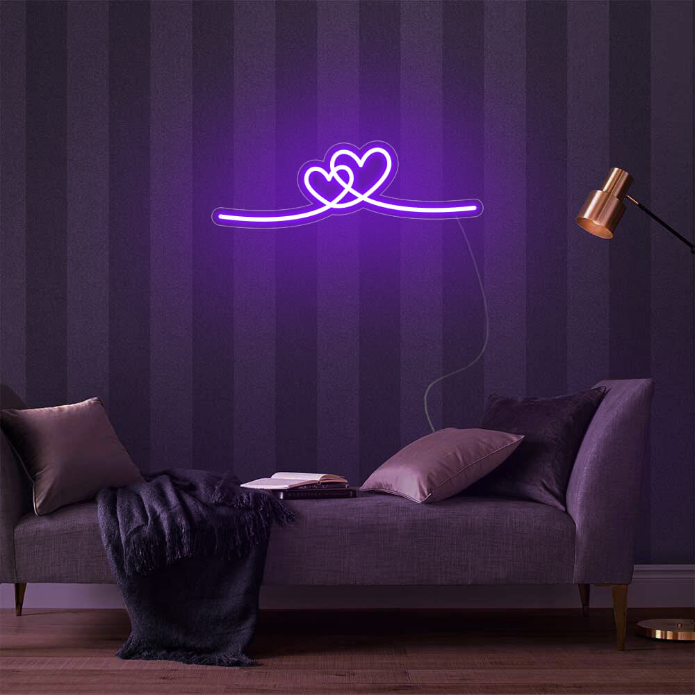 Mini Double Heart - LED Neon Signs