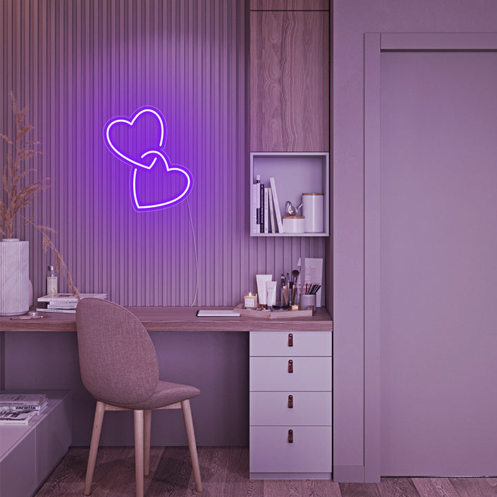 Mini Hearts Lock - LED Neon Signs