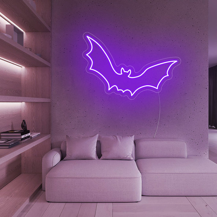 Bat Flying LED Neon Sign - Happy Halloween Neon Sign
