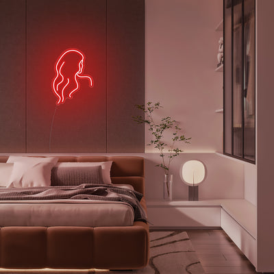 Mini Long Hair Lady - LED Neon Signs