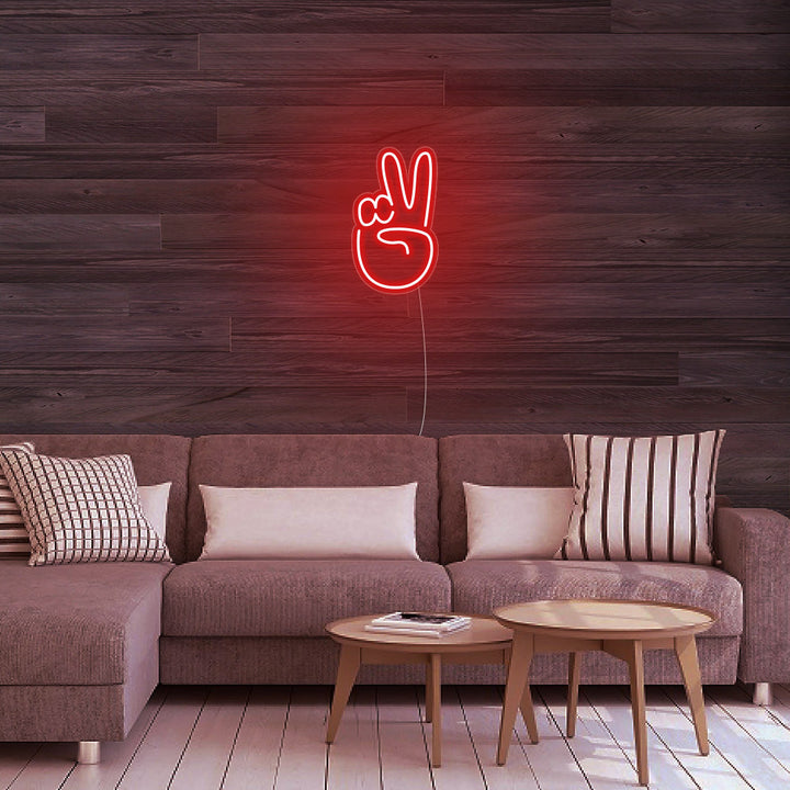 Mini Peace Finger - LED Neon Signs