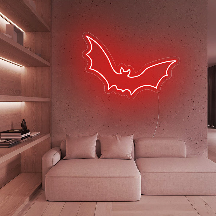 Bat Flying LED Neon Sign - Happy Halloween Neon Sign