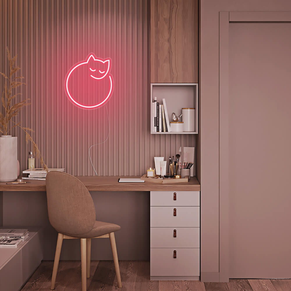 Mini Sleeping Cat - LED Neon Signs