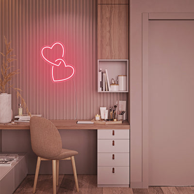 Mini Hearts Lock - LED Neon Signs
