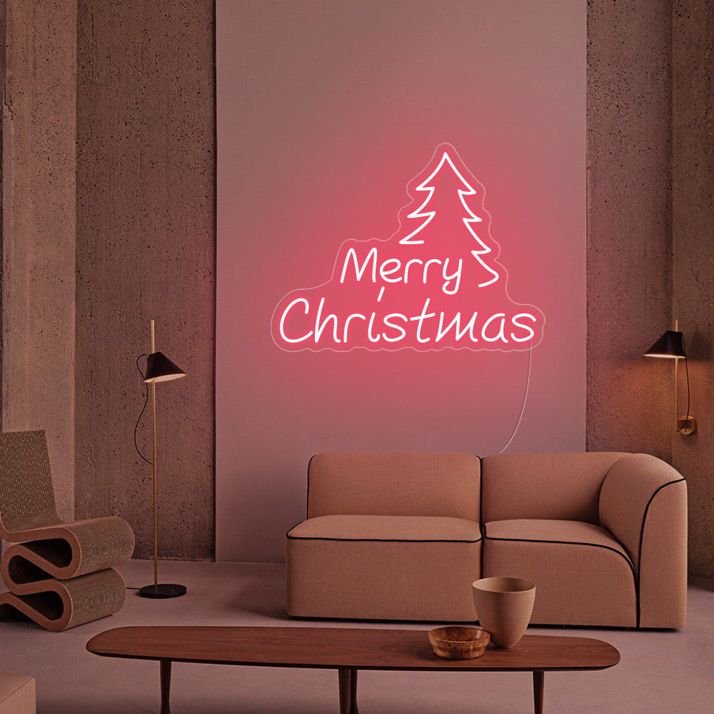 Christmas Tree LED Neon Sign - Merry Christmas Neon Sign