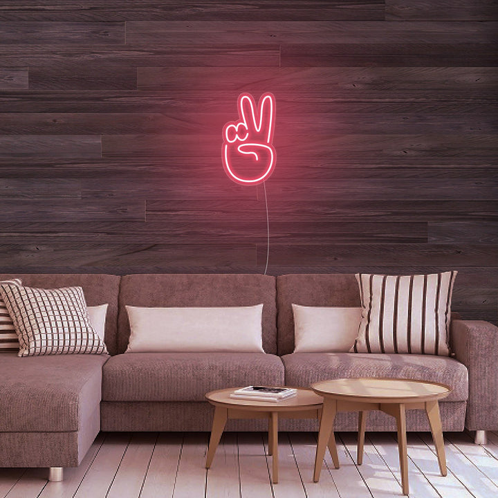 Mini Peace Finger - LED Neon Signs