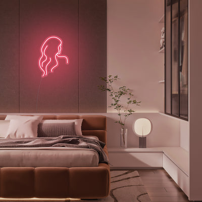 Mini Long Hair Lady - LED Neon Signs