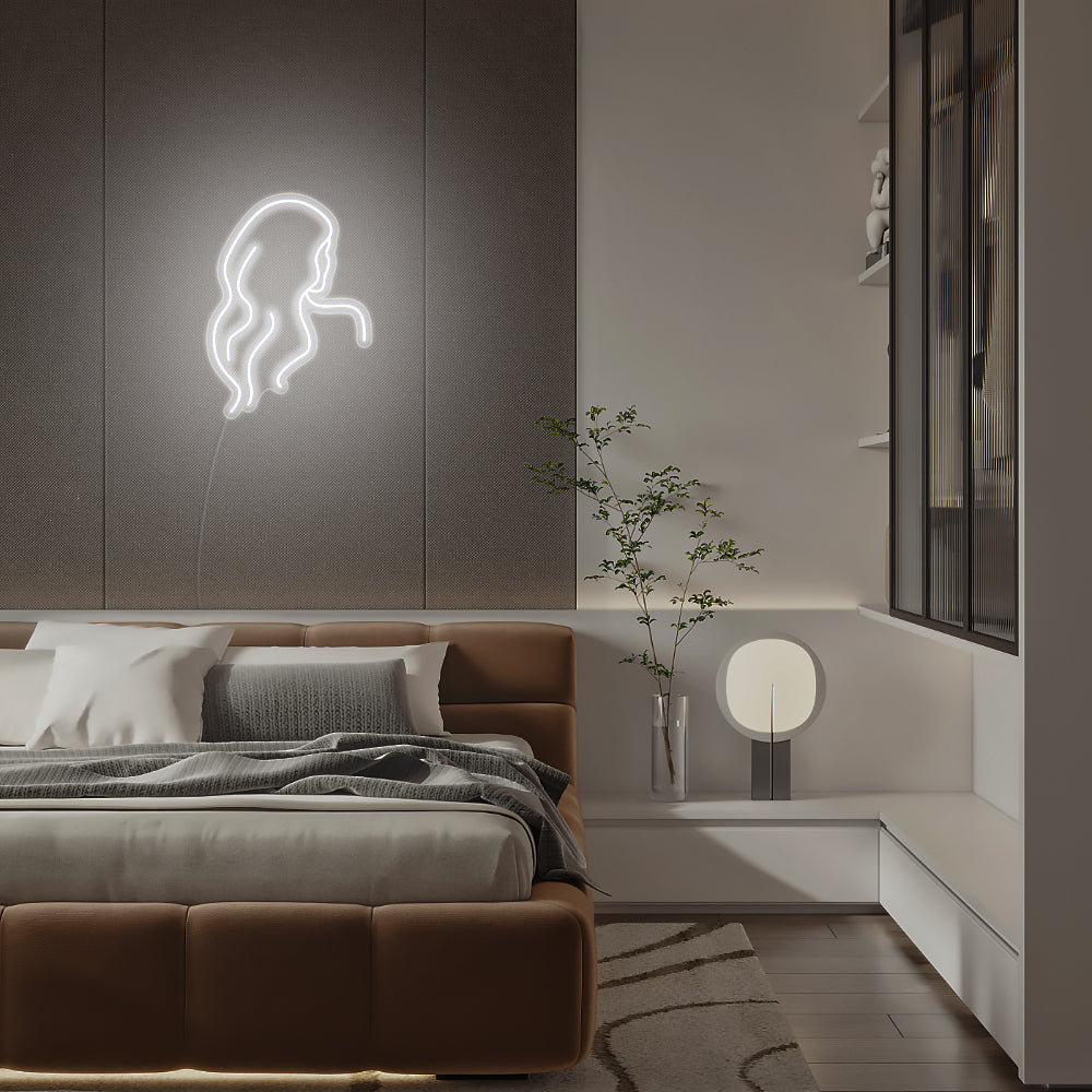 Mini Long Hair Lady - LED Neon Signs