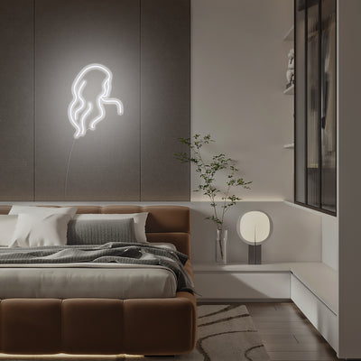 Mini Long Hair Lady - LED Neon Signs