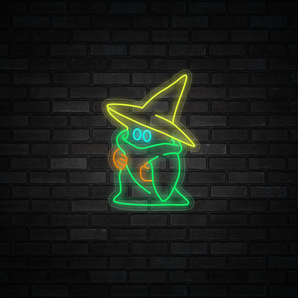 Ghost wearing a witch hat LED Neon Sign - Happy Halloween Neon Sign