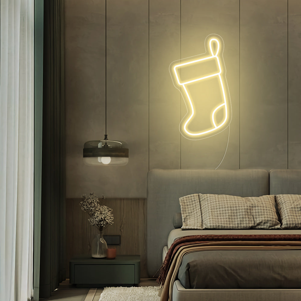 Christmas Stockings LED Neon Sign - Merry Christmas Neon Sign