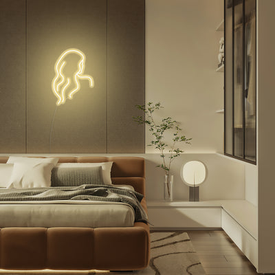 Mini Long Hair Lady - LED Neon Signs
